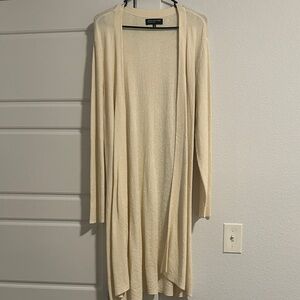 Jones New York Cream Open Front Cardigan